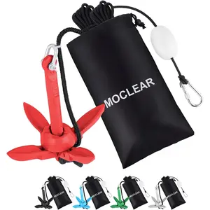1.5/3.5 lb Compact Folding Grapnel Anchor for Kayaks Canoes SUPs Jet Skis Small Boats, Lightweight Portable Rust-Resistant Marine Anchor Kit