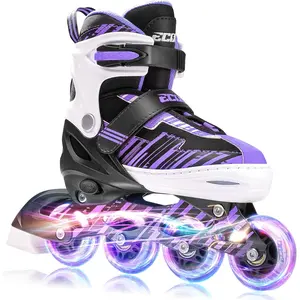 AGS Adjustable Inline Skates Boys and Girls Ages 5-8 8-12 with Light up Wheels,Roller Skates for Kids Ages 4-12, Teen Skates for Beginner Outdoor and Indoor