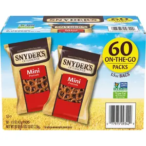 Snyder's Mini Pretzels, 1.5 oz., On-The-Go 60 packs.