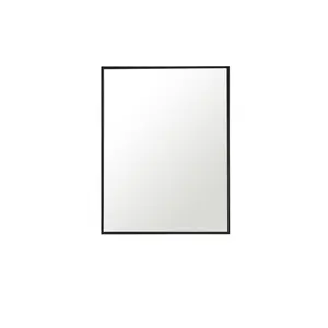 Elegant Decor  24 in. Metal Frame Rectangle Mirror in Black