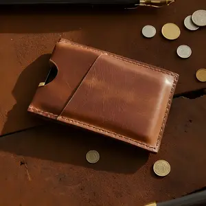 Genuine Buffalo Leather Card Holder Leather Multi-Card Small