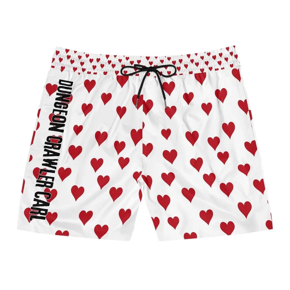 Dungeon Crawler Carl Heart Swim Trunks, LitRPG Fandom Beach Shorts