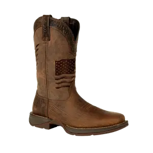 Durango Men's Rebel Brown Distressed Flag Square Toe Boot DDB0314