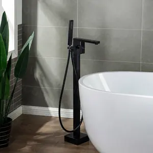 Freestanding Faucet,Floor Mount Tub Filler,Single Handle,with Hand shower