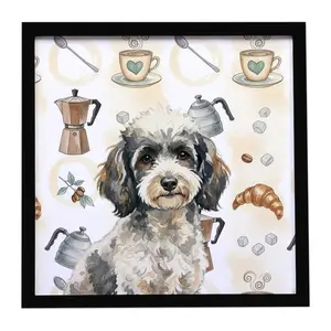 Carolines Treasures WDK7574MFP88 8 x 8 in. Toy Parti Poodle Coffee Bar Framed Metal Print