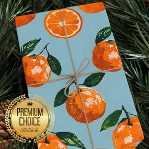 Orange Wrapping Paper, Citrus Gift Wrap, Orange Fruit Gift Paper, Fruity Gift Wrap, Main Squeeze Party Wrapping, Summer Gift Wrap