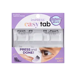 imPRESS Falsies easy tab Self Adhesive Eyelashes– Black Wispy