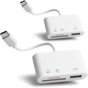 [2 Pack] SD Card Reader for Android, Micro SD Card to USB Adapter, USB C SD Card Reader for Camera Memory Card Reader, Wansurs SD Card Reader for PC Phone Pads