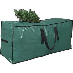 Christmas Tree Storage Bag | Fits Up to 9 Ft. Tall Disassembled Tree I 65"x15"x30" Holiday Tree Storage Case | Protective Zippered Artificial Xmas Tree Bag (9ft, Green)