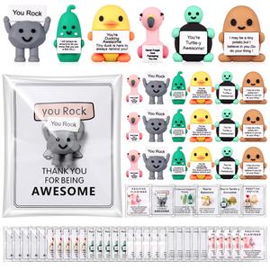 You Rock Mini Figures Back to School Gift Positive Figurine 3D Flamingo Ornament Desktop Decorations Emotional Support Appreciation Gift for Coworkers Staff Friends Students Teachers Birthday Party Favors Perfect for Independence Day Veterans Memorial Day