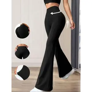 High Waist Women's Bare Feel Yoga Pants with Stretchy Flare Leg Design, Tummy Control and Slimming Fit for Active Lifestyle, Sports Bottoms