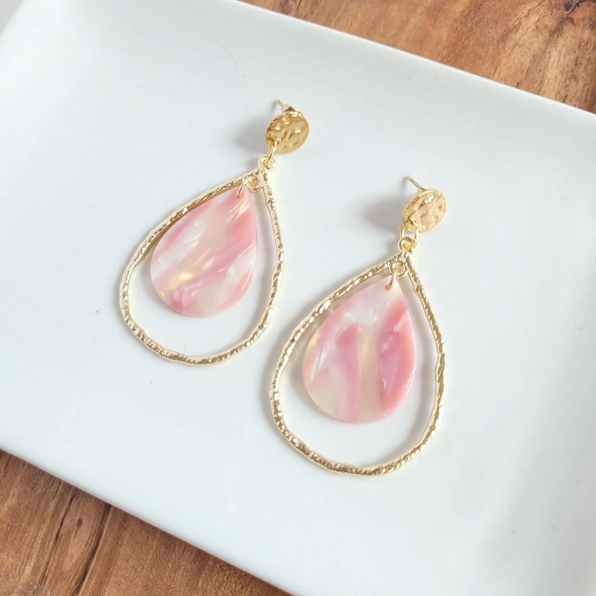 Savannah Earrings - Dusty Rose Shimmer