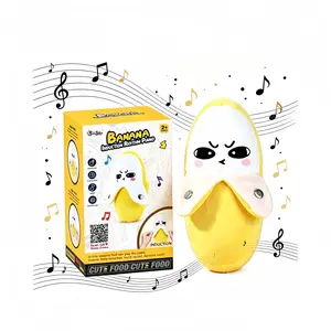 Funny Grumpy Banana Touch Induction Rhythm Piano, Interactive Plush Musical Electronic Toy, Creative Screen-Free Birthday Gift for Kids Age 2+