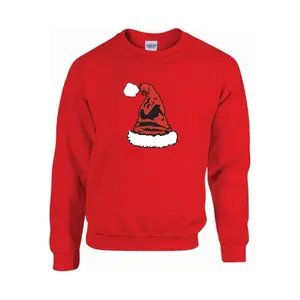 [Collection for christmas]Minimalist Santa Hat Christmas Sweatshirt, Classic Holiday Crewneck, Cozy Winter Pullover for Festive Season, Simple Aesthetic Xmas Outfit for Parties and Family Photos, cute holiday style, perfect gift for her, him