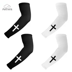 ApexSportGear Cross Pattern Compression Arm Sleeves, Polyester Cooling Sport Sleeves for Football, Basketball, Baseball, Running, Cycling & Outdoor Training, Breathable & Comfortable
