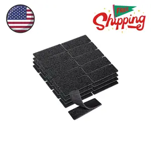 1x3 Inch Hook and Loop Strips, 20 Sets Nylon Self Adhesive Tape, Double Sided, Black