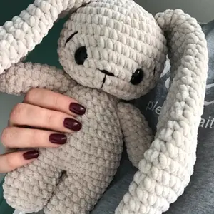 Handmade wool rabbit with soft chopsticks