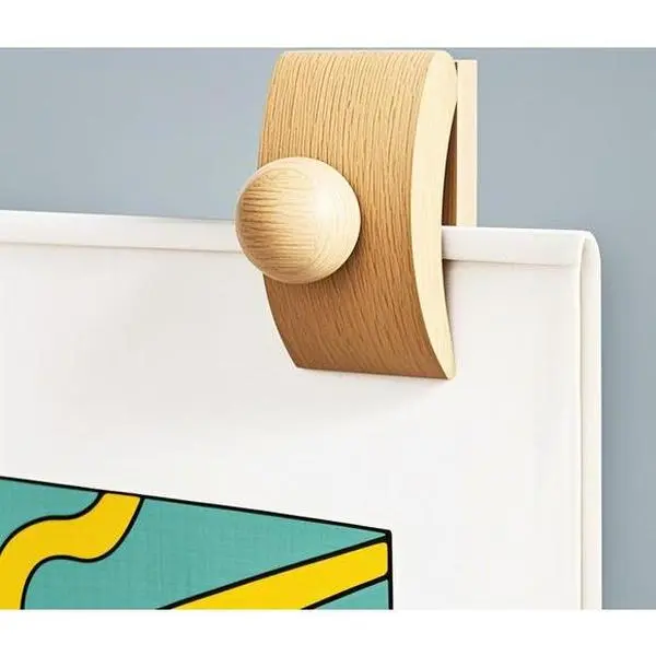 4-Piece Wooden Wall Hangers with Secure Clamps - Quilt Holders, Lightweight Blanket Clips, Reusable Carpet Rug Holders, Small Tapestry Fasteners, Easy-to-Install Wall Mounting Hardware, Four Pieces, Quilt Hang