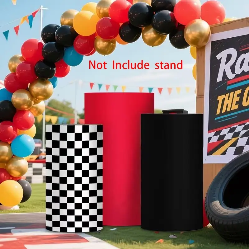 3-Piece Set for Race Car Party Decor, Elastic Base Cloth Set, Stretchy Backdrop Fabric, Birthday Party Props, Party Decoration Supplies, Tablecloth, No Stand Included, Zt-520 Model, Backdrop Picture, Yard Sign Banner, Birthday Party Decorations