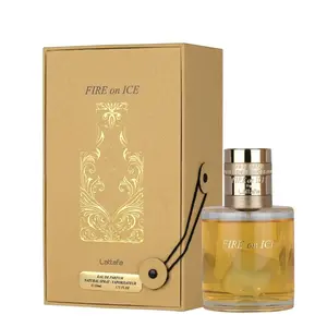 Lattafa Fire On Ice Eau de Parfum Spray Unisex 3.7 oz – Black Raspberry, Cognac & Oakwood Fresh Woody Unisex Perfume - Captivating Oud with Cardamom Fragrance