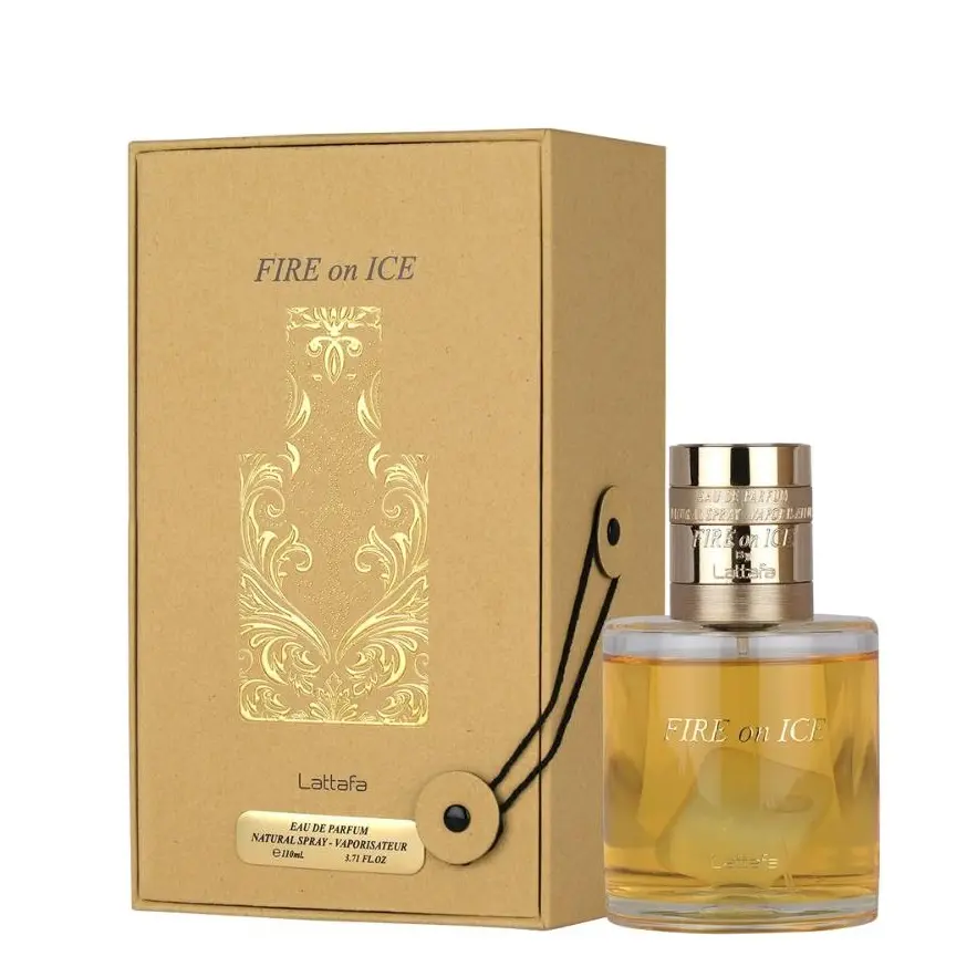 Lattafa Fire On Ice Eau de Parfum Spray Unisex 3.7 oz – Black Raspberry, Cognac & Oakwood Fresh Woody Unisex Perfume - Captivating Oud with Cardamom Fragrance