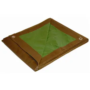 Foremost Tarp  8 ft. X 10 ft. Brown & Green Dry Top Reversible Polyethylene Tarp