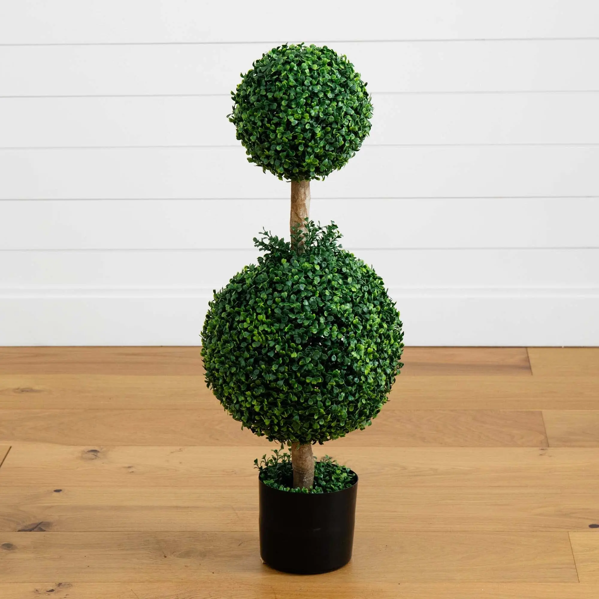 35-in Double Ball Synthetic Boxwood Topiary - Artificial Hedge, Design Faux Plants, Decor for Home Plant Decor Needs, Artificial Boxwood Hedge, Boxwood Artificial Plants