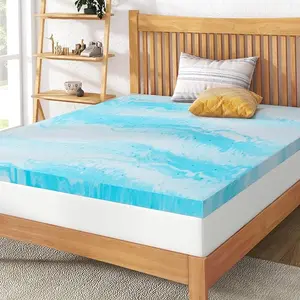 Airdown Mattress Topper,Gel Infused Memory Foam Mattress ,Memory Foam Mattress Topper Ventilated Gel Infused Bed Foam Topper for Pressure Relieving,Memory Foam Cooling Gel Swirl Infused Bed Topper for Back Pain