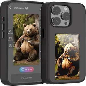 Smart E Ink Phone Case for iPhone 15 16 17 Phone Series-4.0" HD 528×768 | Upgraded Durable NFC Digital Phone Case with Faster NFC Transmission, 4-Color Eink Display, DIY Changing Picture,Girlfriend gift,giftidea photo case