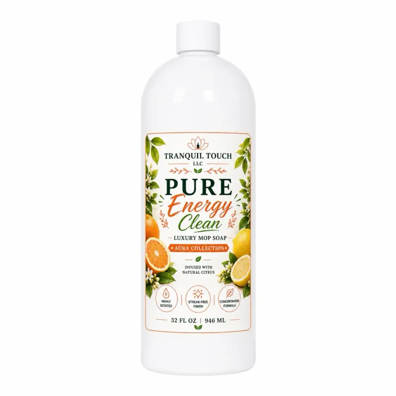 Tranquil Touch Citrus Concentrated Liquid Mop Cleaner - All-Purpose Multi-Surface Household Brightener for Room, Kitchen Spring Cleaning Energy Refresh