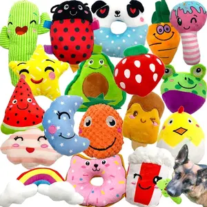 18 Pack Cute Stuffed Squeaky Plush Puppy Chew Toys for Small Medium Pets Bulk