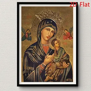 2D Flat, 2D Flat, 1pc, 2D Artwork, Unframed, 'Eternal Help' Russian Orthodox Icon Canvas Poster - Unframed Wall Art Suitable for Home, Office, And Dorm Decoration. Perfect for Halloween, Christmas, Thanksgiving, And New Year, Women'S Art