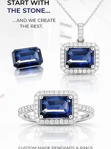 14.11ct Octagonal Step Cut Blue Sapphire – Lab-Grown – Deep Blue – GIA Certified – Statement Gem