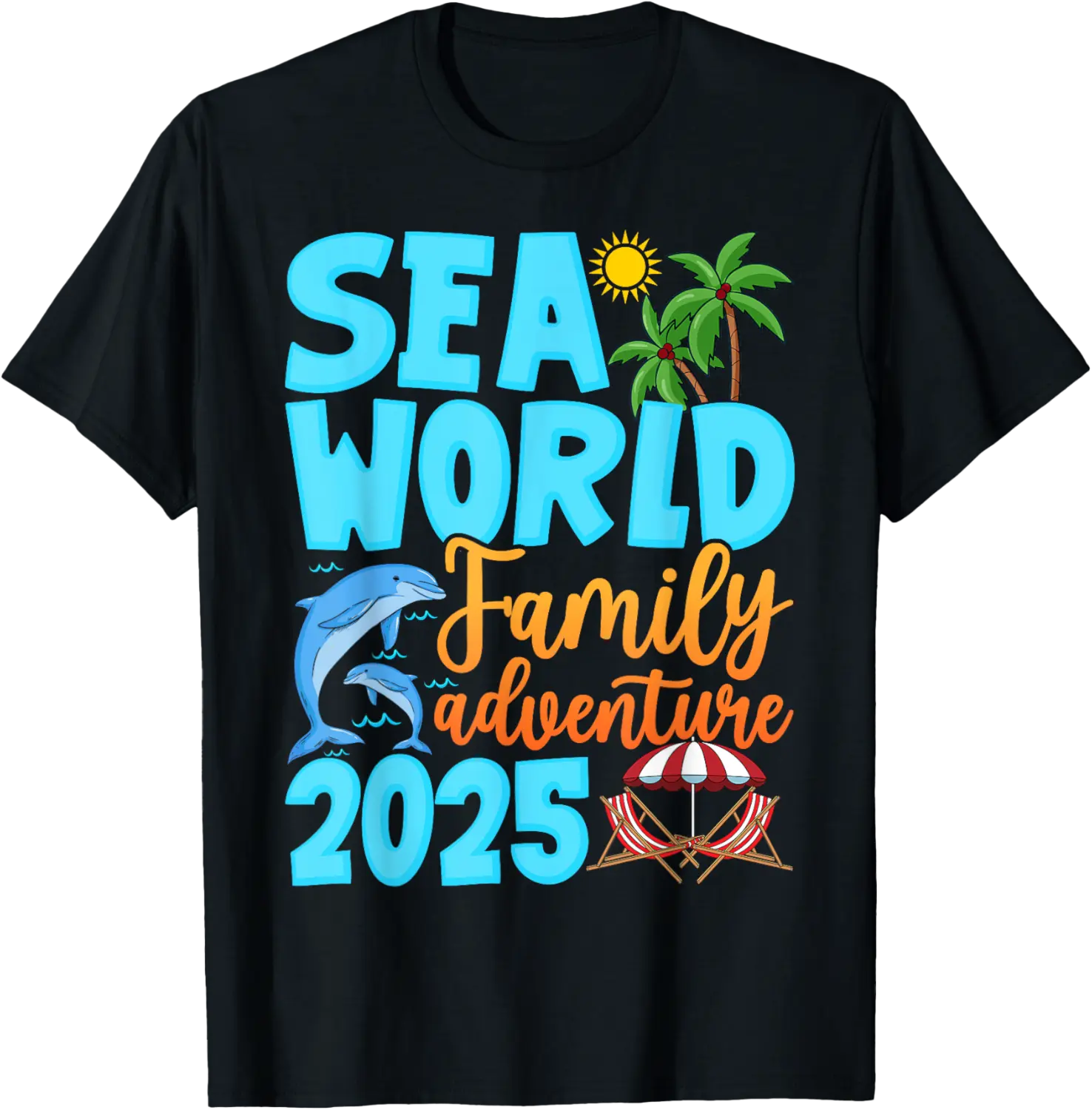 Sea World Dolphin Family Adventure Trip 2025 Spring Break T-Shirt - Gabriellef Shop 31B0F28BMX8K