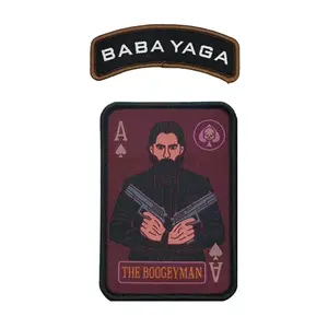 Baba Yaga Boogeyman Embroidered Tactical Patch - Hook Fastener Backing 3x1 Inch