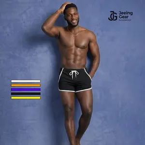 Men's Quick-Dry Mesh Athletic Drawstring Shorts -  3-Inch Inseam,V-Cut Sides, Elastic Waistband, 2 Side Pockets, 100% Polyester, Lightweight Breathable, Mens Clothing, for Running, Casual Wear,summervibes
