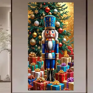 1 DIY diamond painting kit, 5D diamond art kit, DIY decoration, Christmas tree, nutcracker, gift. Diamond painting kit with full round drills, mosaic, diamond art, DIY art home decor, suitable for Christmas.