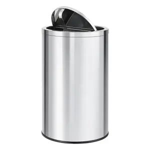 🗑️ 18.5 gal swing-top bin, no lid to touch. Stainless steel, hides the bag, kills the smell.