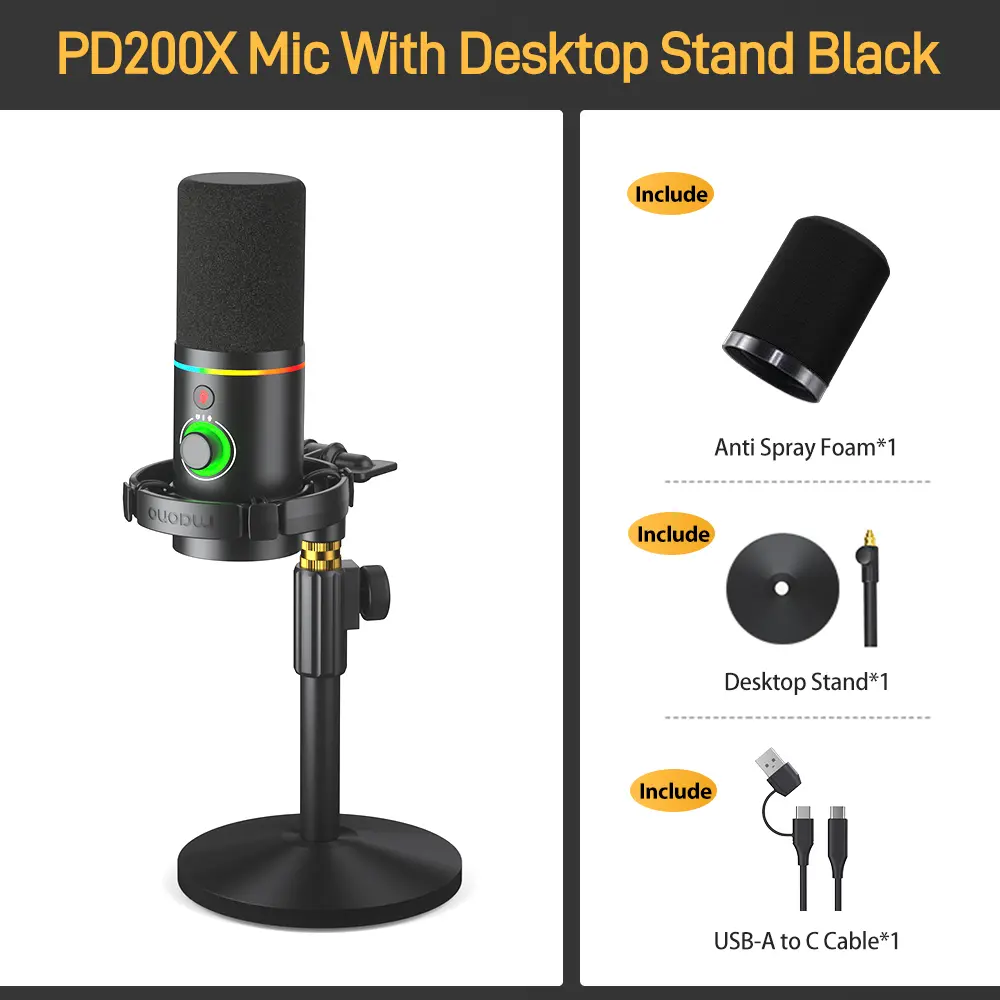 PD200XT Black【With Desktop Stand】