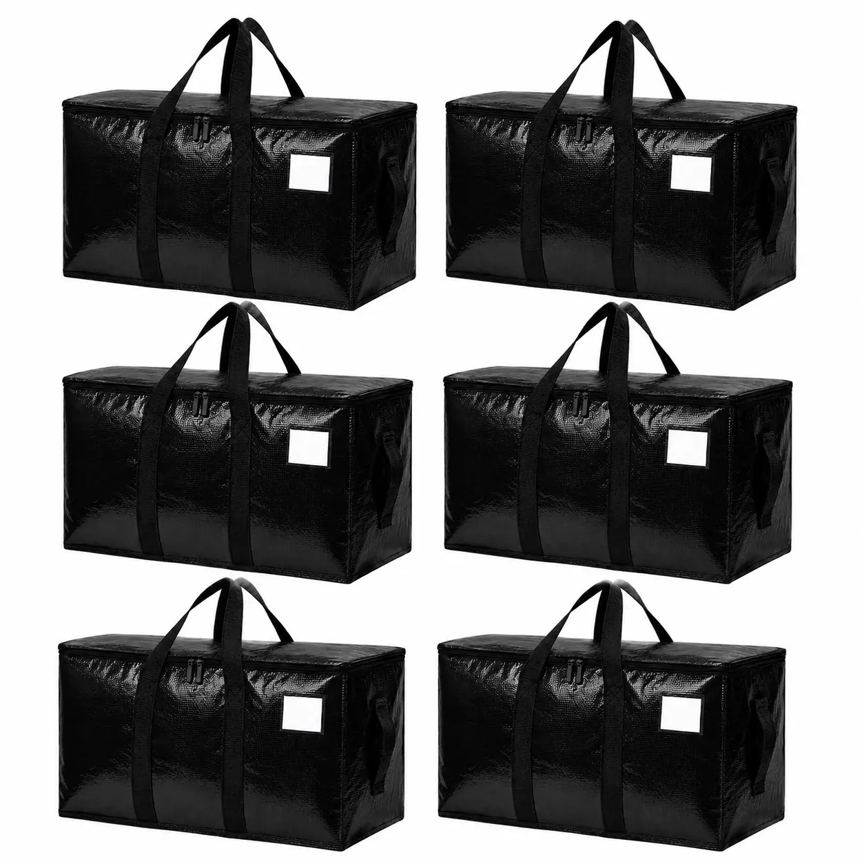 6 Pack Extra Large Moving Bags Heavy Duty Storage Bags with Reinforced Handles & Strong Zippers, Waterproof Oxford Fabric Packing Bags for Moving, College Dorm, Closet Organization, Garage Storage, Reusable Foldable Storage Totes, Space Saving Organizer