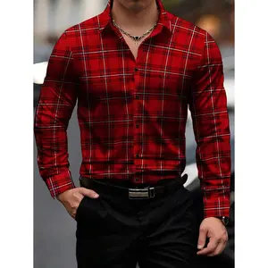 Manfinity Homme Loose Fit Men's Plaid Print Shirt