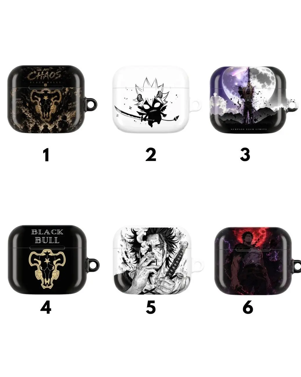 Black Clover Anime Style Airpods Case - Aesthetic Shockproof Protection for AirPods Pro 1 2 3 , Airpod 1 2 3 4 Gift for Anime Lover