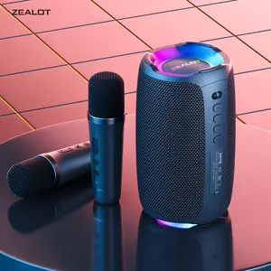 ZEALOT S61M 20W Portable Outdoor Rechargeable Stereo Speaker with Dual Wireless Microphones, 12 Hours Play Time, 3600mAh Battery, Loud Bass for Camping & KTV