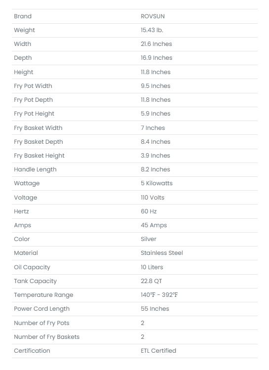 [FLASH SALE] ROVSUN 22.8 QT 110V 5000W Double Tank Electric Deep Fryer