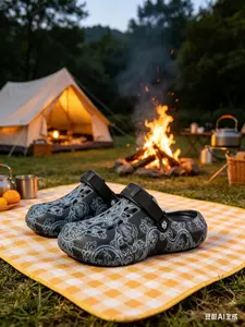 2 Colors+Men's Large Size Patterned Clogs - Comfortable Upper+Anti-Slip Outsole+Size 40-47 Men's Range Suitable for Daily Streetwear+Home Leisure, Breathable & Comfortable+Anti-Slip & Wear-Resistant Walking Shoes