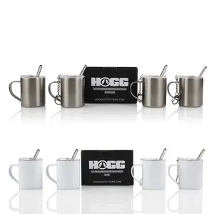 Hogg 3oz Sublimatable Espresso Cup with Handle - Stainless Steel, Reusable Coffee Drinkware