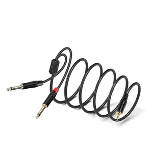 1m/2m Trs Audio Splitter Cable, Gold Plated Connector, Oxygen-Free Copper Shielding, Ideal for Mixing Console, Phone, Laptop