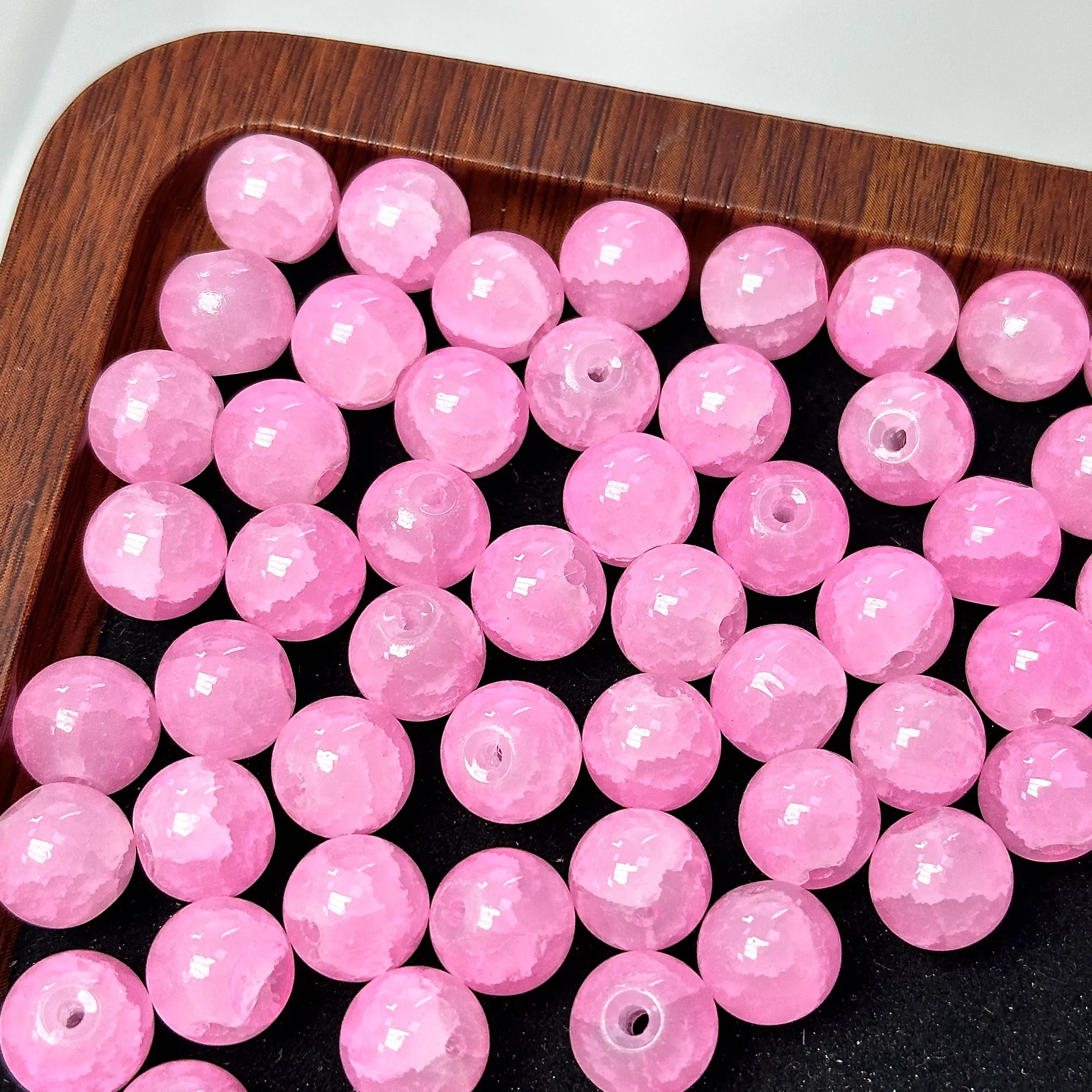 【DIY11】10mm Baby Pink Crackle Bead 50ml