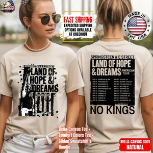 Bruce Springsteen Land of Hope & Dreams Tour 2026 Shirt, Front+Back Design