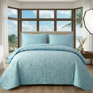23pcs Quilt Cover Bedspread 1 Quilt 1 2 Pillowcases Soft Skin - friendly Hypoallergenic Easy to Maintain Machine Washable Without Deformation Modern Minimalist Three - dimensional Coin Pattern Next - day Delivery